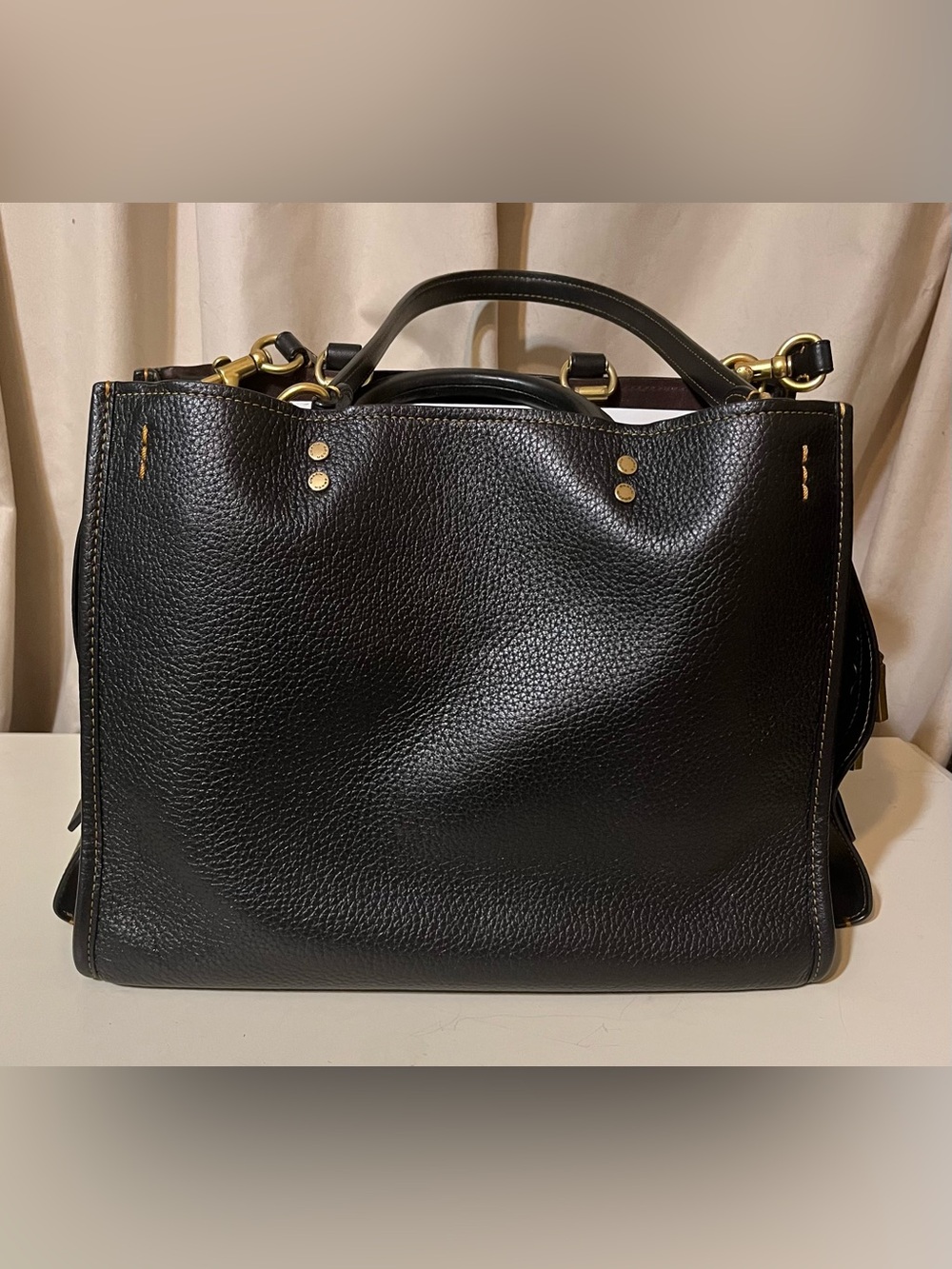 Coach Medium Rogue in Black/Brass! - Picture 3 of 13